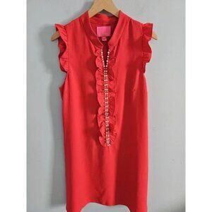 Lily Pulitzer Red Adalee Shift Dress With Pearl Accents